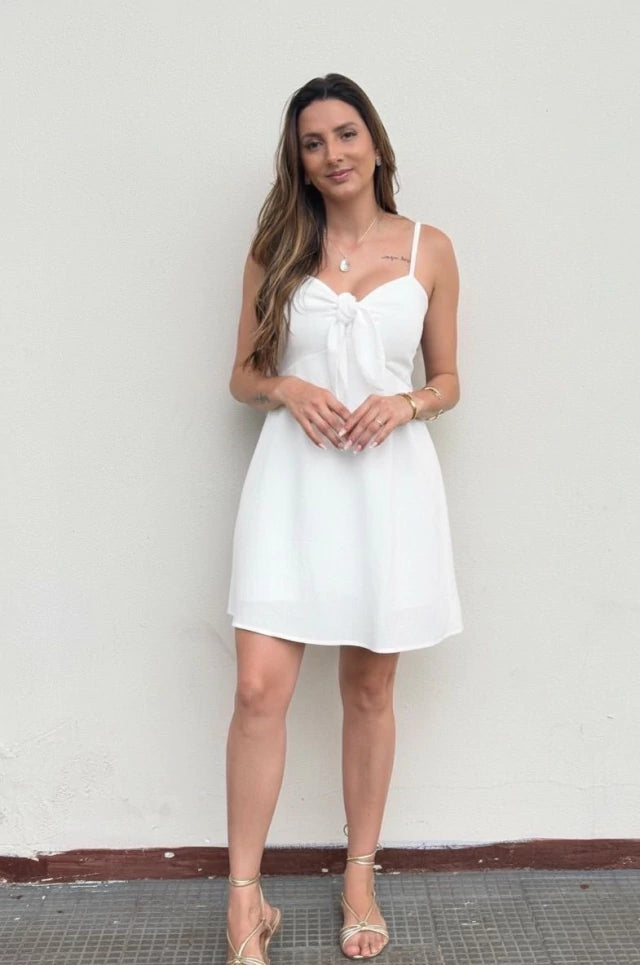 Vestido Curto Nó Alfaiataria Chique Bojo Meia Taça