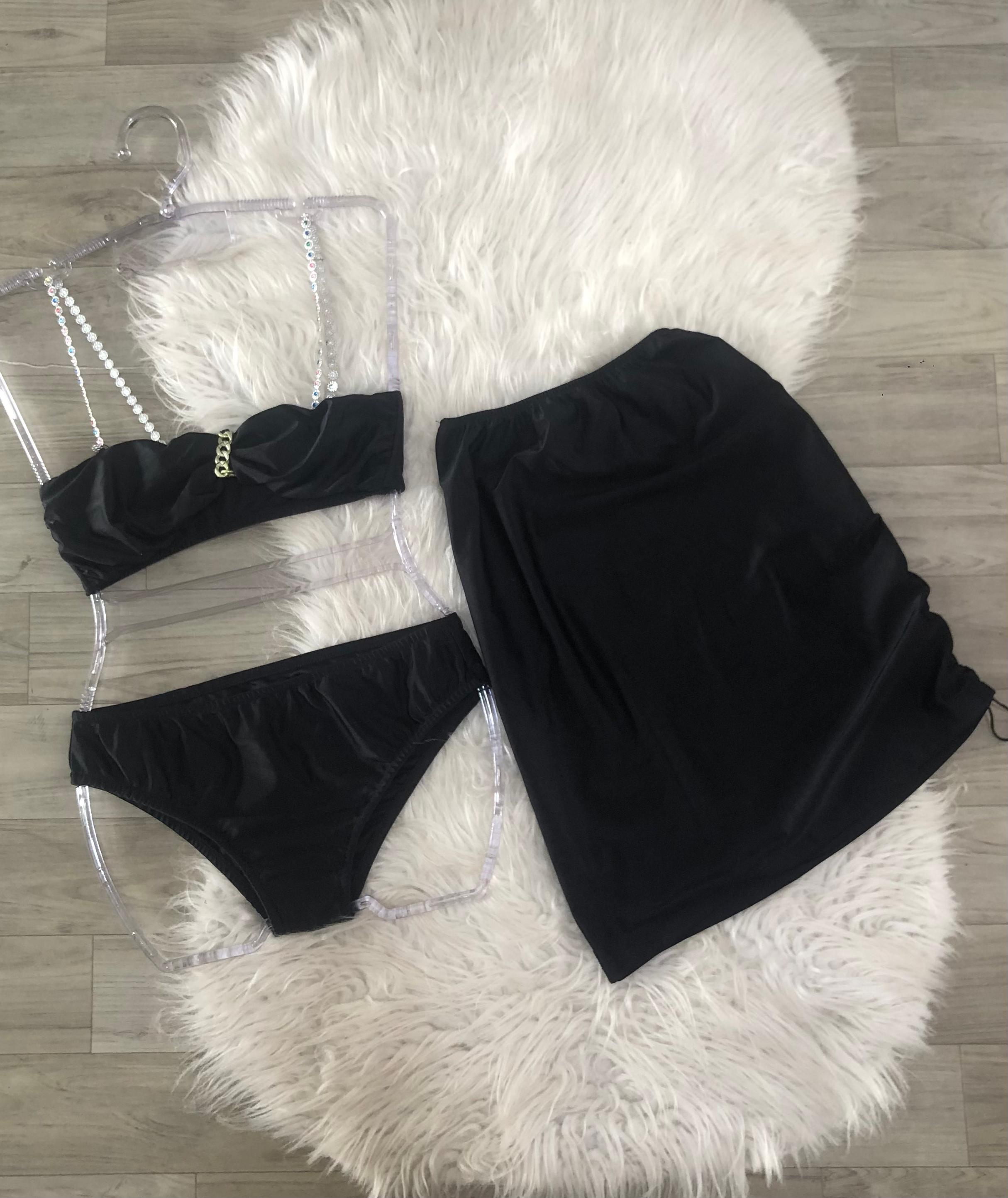 Conjunto Biquini 3 pçs Alça prata*