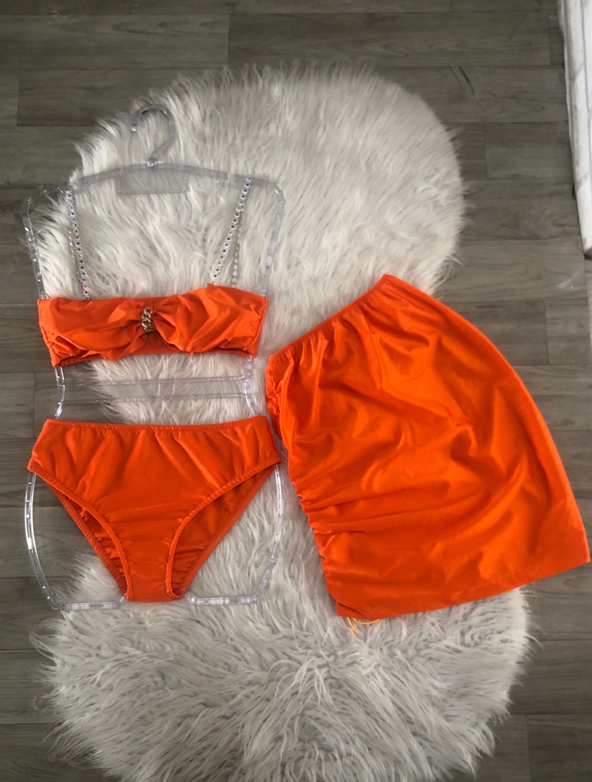 Conjunto Biquini 3 pçs Alça prata*