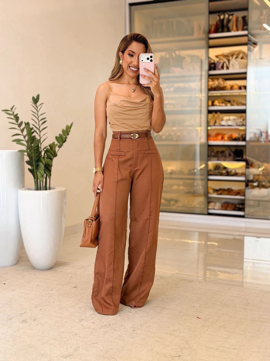 590 - Calça Alfaiataria | bolso fake